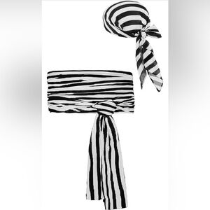 Black and White Striped Scarf